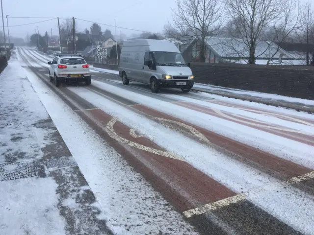 Cars in snow