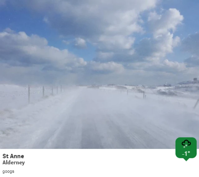 Snowy Alderney scene