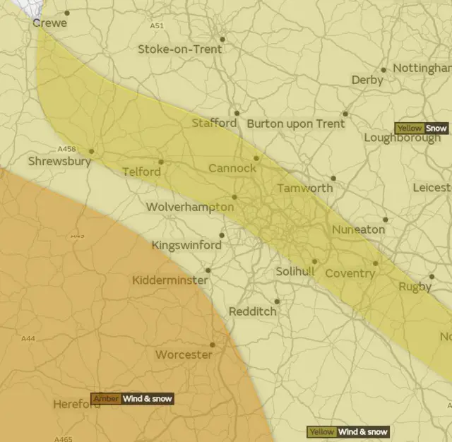 Weather warning areas