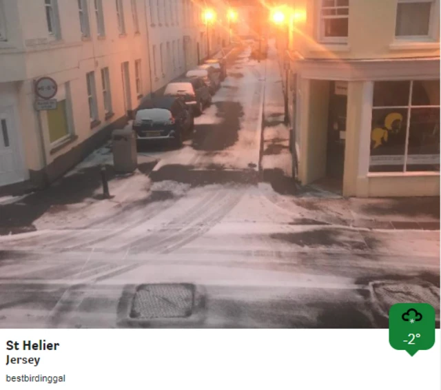 Ice on St Helier roads