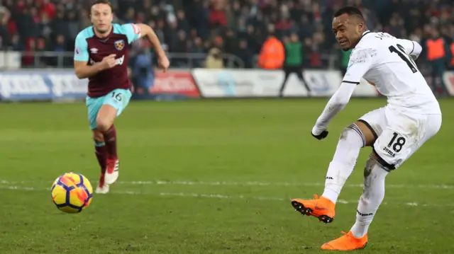 Jordan Ayew of Swansea