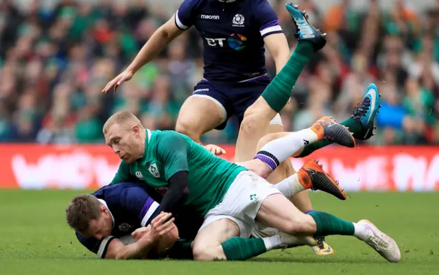 Stuart Hogg and Keith Earls