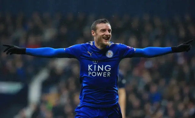 Jamie Vardy celebrates