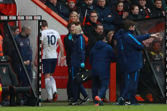 Harry Kane walks off down the tunnel