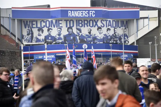 Fans outside Ibrox