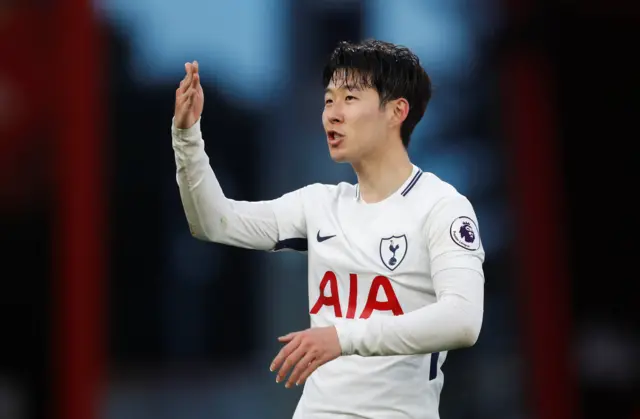 Son Heung-Min celebrates