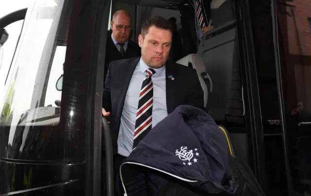 Rangers' Graeme Murty arrives at Ibrox