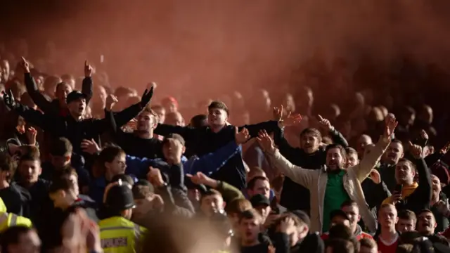 Nottingham Forest fans at match on 11 March