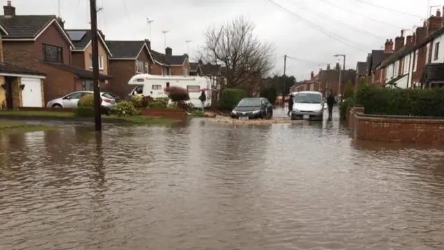 Flood water in Rolleston