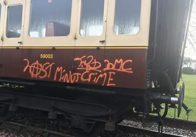 Steam railway vandalism