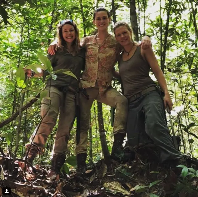 Laura Bingham (centre) with Ness Knight (left) and Pip Stewart (right)