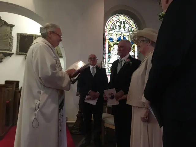 Stuart and Janice Thornley at the alter