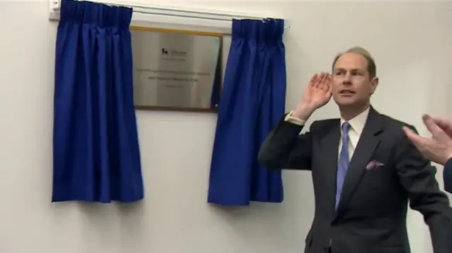 Prince Edward opening the new hall