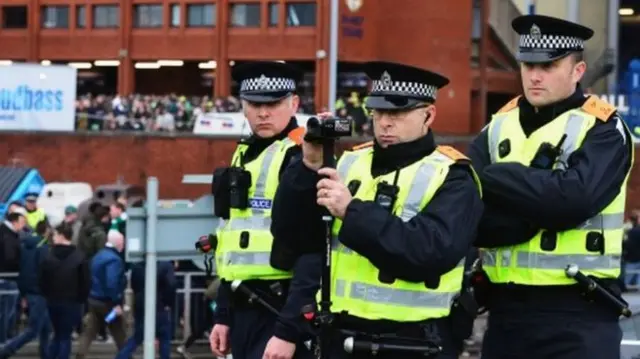 Police outside Ibrox