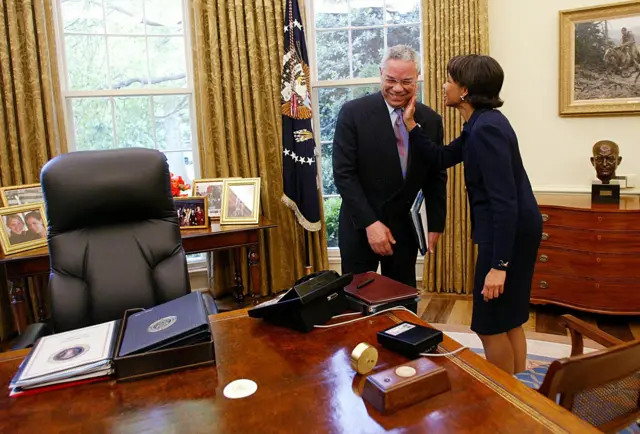 Colin Powell and Condoleezza Rice