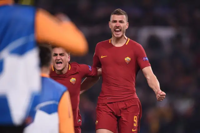 Edin Dzeko celebrates