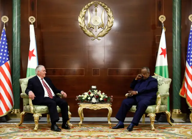 On Friday, he sat for meetings with Djibouti's President Ismail Omar Guelleh