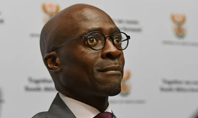 Finance Minister Malusi Gigaba addresses the media prior to delivering the annual budget speech to the house of parliament in Cape Town, South Africa, 21 February 2018.