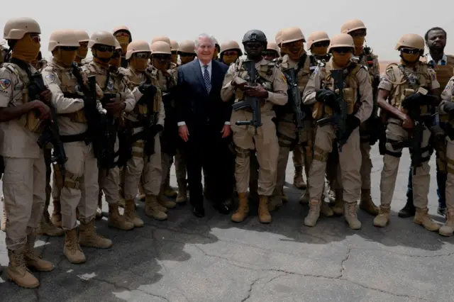 In Chad, he posed with special forces battling Islamic militants