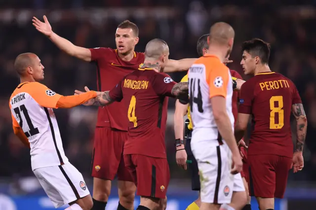 Roma and Shakhtar bust up