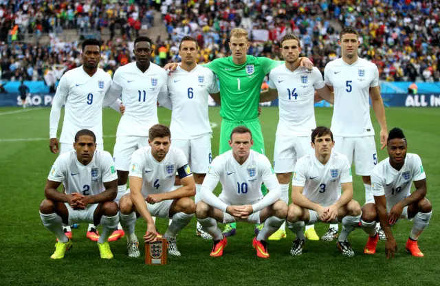 The England team at the 2014 World Cup