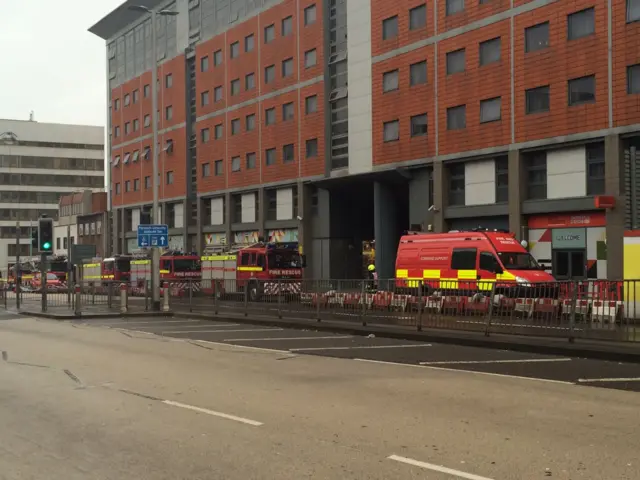 Fire appliances outside block of flats