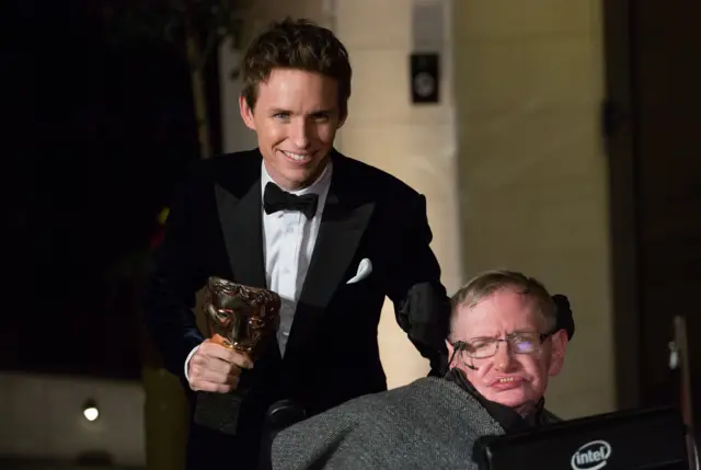 Eddie Redmayne and Stephen Hawking