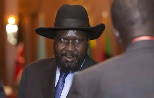 South Sudan's president Salva Kiir arrives to attend the Intergovernmental Authority on Development (IGAD) 29th Extraordinary Summit, on January 29, 2015 in Addis Ababa