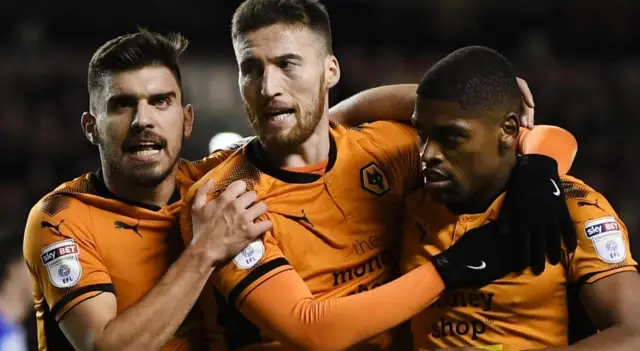 Wolves celebrate goal