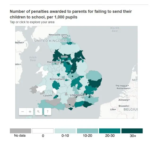 School penalty map