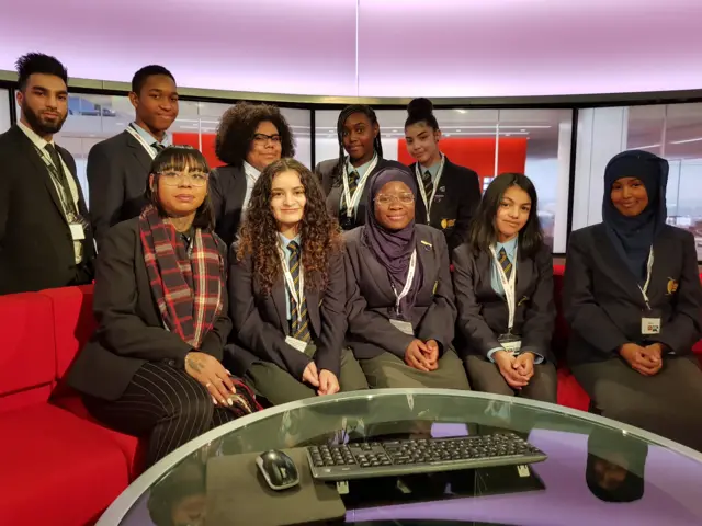 Students and teachers from Jewellery Quarter Academy in Birmingham