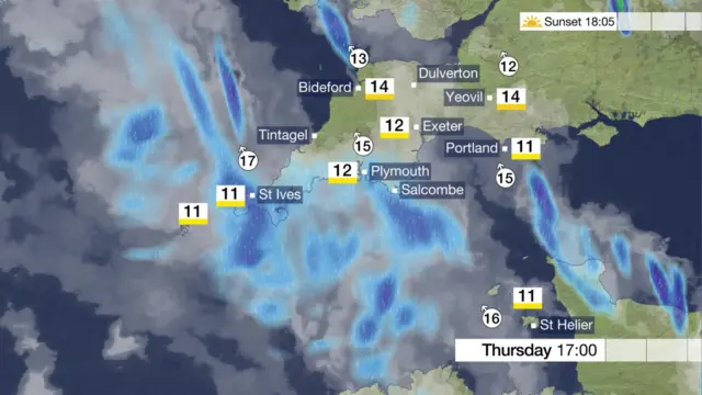 Weather map Thursday 17:00