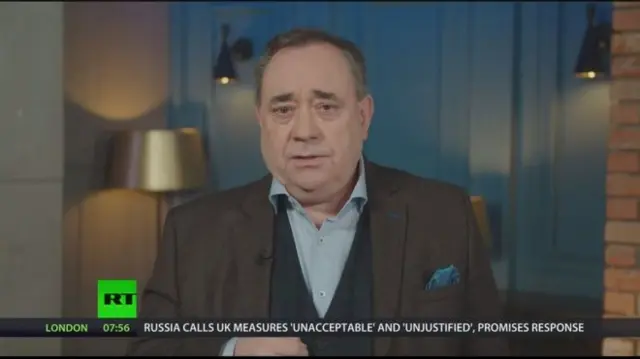 Mr Salmond has hosted a weekly show on RT since November