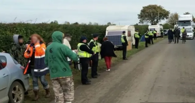 Policing the fracking site in Kirby Misperton