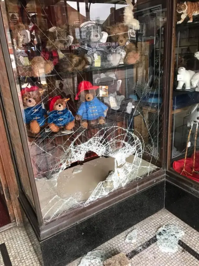 Shop window smashed