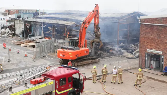 Portslade fire scene