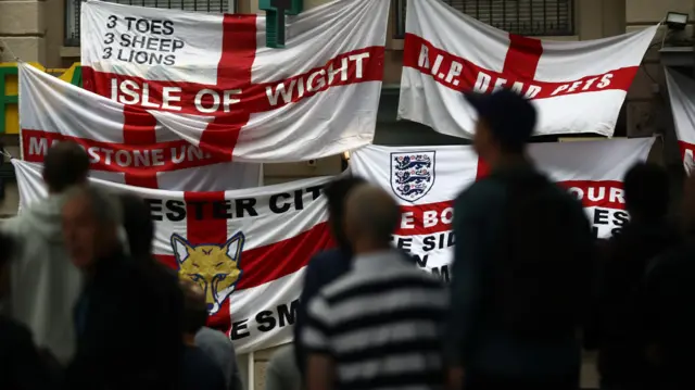 England flags at a pub