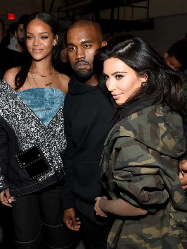 Rihanna, Kanye West and Kim Kardashian-West
