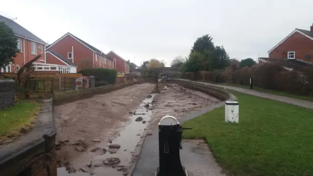 Empty canal after collapse