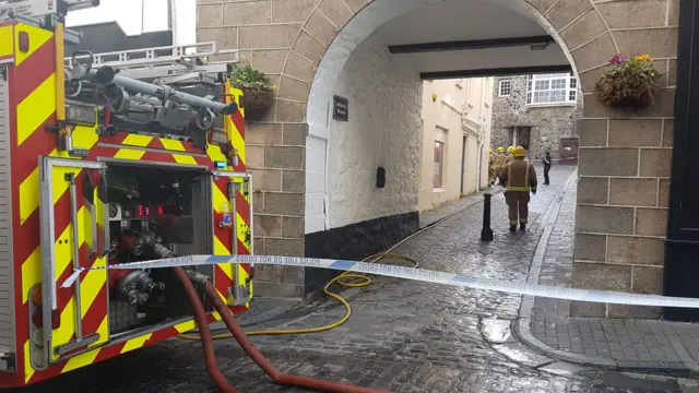 Firefighters in Lefebvre Street