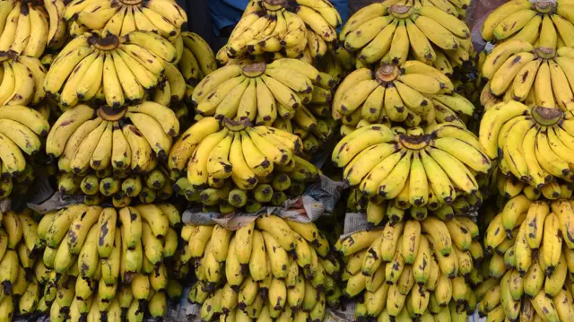 Bananas on sale at a market stall