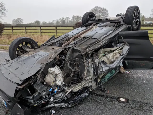 Collision on the A63 near Osgodby