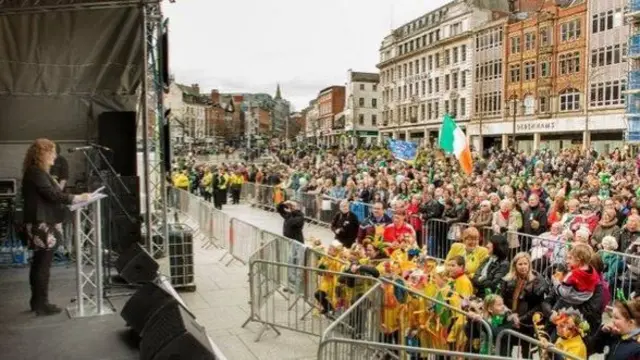 Crowds at the St Patricks Day event in Nottingham