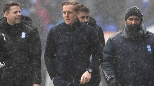 Birmingham City boss Garry Monk and his coaching staff