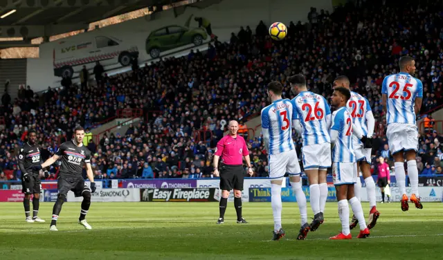 Luka Milivojevic takes a free-kick