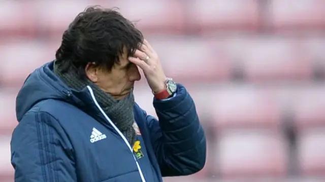 Frustrated Sunderland boss Chris Coleman watches from the sidelines against Preston