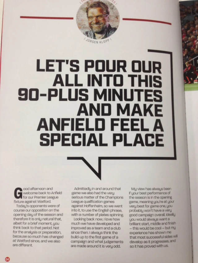 Liverpool match programme