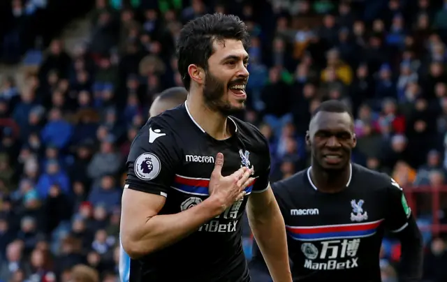 James Tomkins celebrates scoring