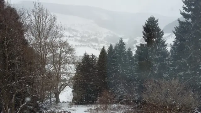 View across the Tanat valley at Llangynog in Powys