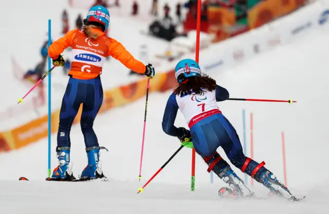 Menna Fitzpatrick and guide Jen Kehoe